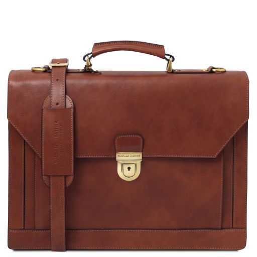 Cremona - Leather briefcase 3 compartments